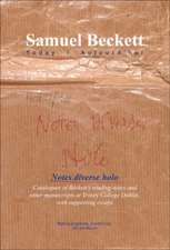 Notes diverse holo: Catalogues of Beckett’s reading notes and other manuscripts at Trinity College Dublin, with supporting essays