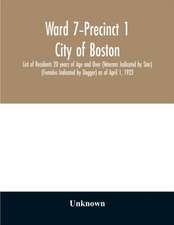 Ward 7-Precinct 1; City of Boston; List of Residents 20 years of Age and Over (Veterans Indicated by Star) (Females Indicated by Dagger) as of April 1, 1923