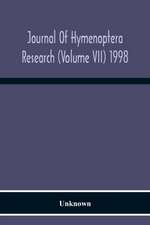 Journal Of Hymenoptera Research (Volume Vii) 1998