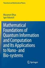 Mathematical Foundations of Quantum Information and Computation and Its Applications to Nano- and Bio-systems