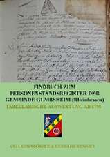 Findbuch zum Personenstandsregister der Gemeinde Gumbsheim/Rheinhessen