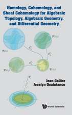 Homology, Cohomology, and Sheaf Cohomology for Algebraic Topology, Algebraic Geometry, and Differential Geometry