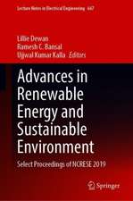 Advances in Renewable Energy and Sustainable Environment: Select Proceedings of NCRESE 2019