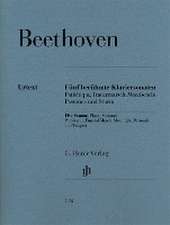 Fünf berühmte Klaviersonaten op. 13, op. 26, op. 27 Nr. 2, op. 28 und op. 31 Nr. 2