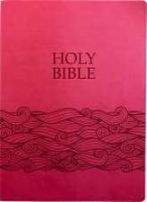 KJV Holy Bible, Wave Design, Large Print, Berry Ultrasoft